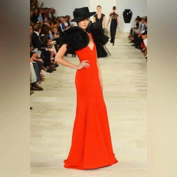 Ralph Lauren Collection Purple Label Spring 2013 Red Long Dress Evening Gown 12 - Picture 8 of 16